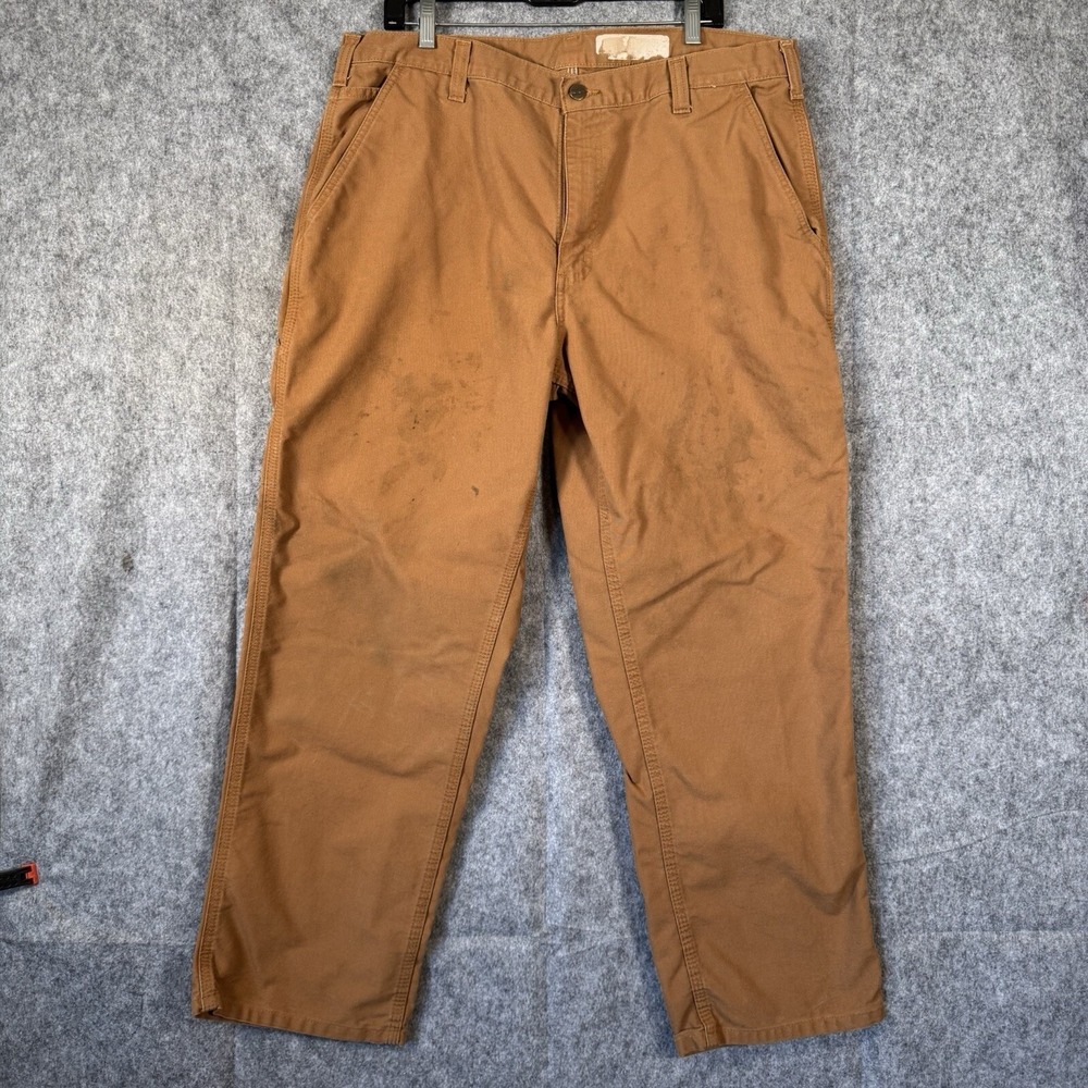 CARHARTT Carpenter Dungaree Fit Pants Mens 38x30* Workwear Utility Brown Tan